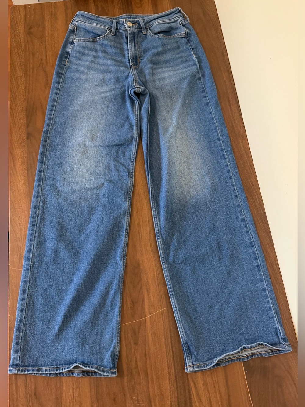 Old Navy High Rise Wow Wide Leg Jeans Size 4 Medium Wash Denim